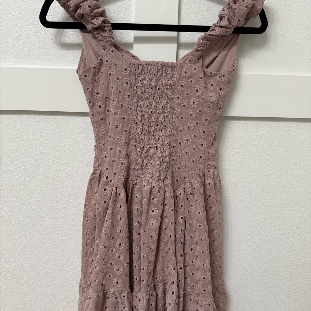Kimchi Blue Dusty Pink Eyelet Mini Dress